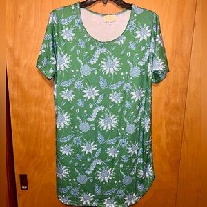 New butter material green floral nightgown XS